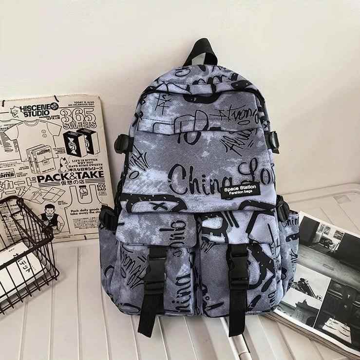 Cool Graffiti Backpack with Large Capacity for Students QC346 - Touchy Style