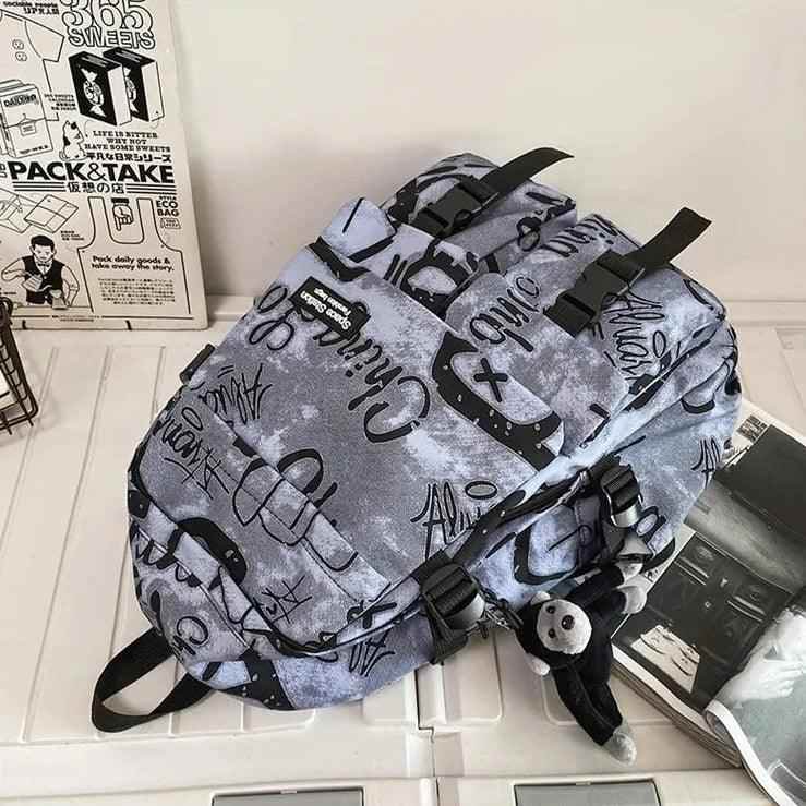 Cool Graffiti Backpack with Large Capacity for Students QC346 - Touchy Style