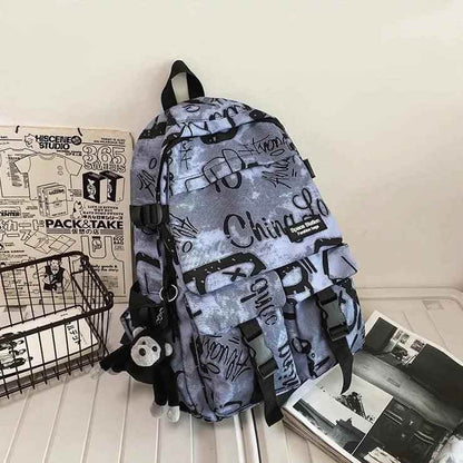 Cool Graffiti Backpack with Large Capacity for Students QC346 - Touchy Style