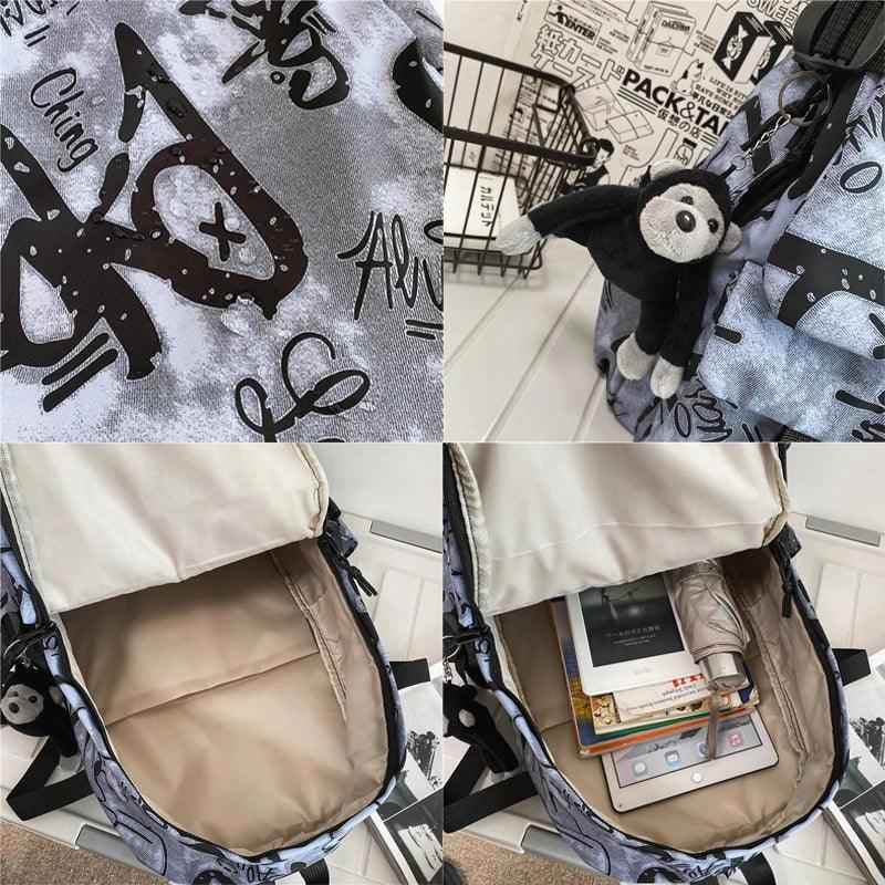 Cool Graffiti Backpack with Large Capacity for Students QC346 - Touchy Style