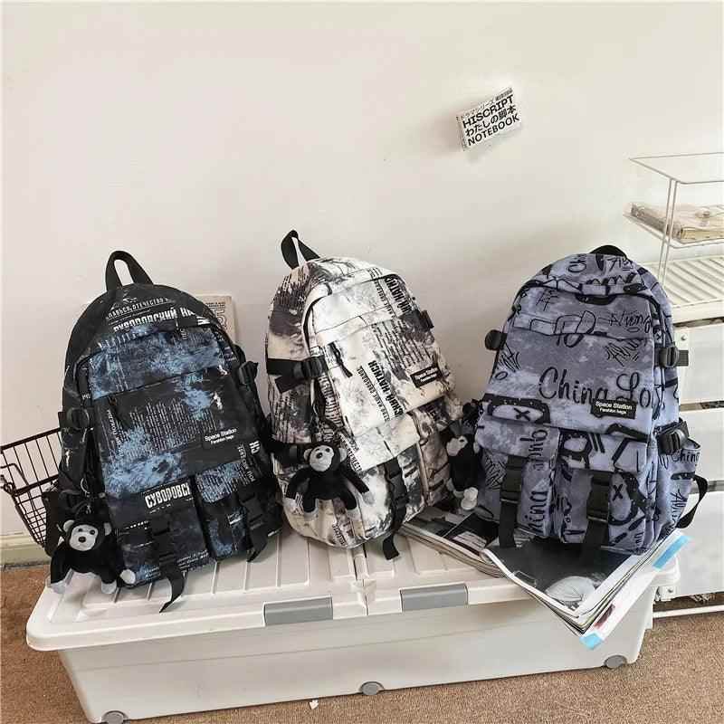 Cool Graffiti Backpack with Large Capacity for Students QC346 - Touchy Style
