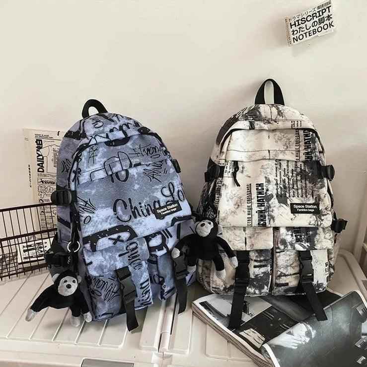 Cool Graffiti Backpack with Large Capacity for Students QC346 - Touchy Style