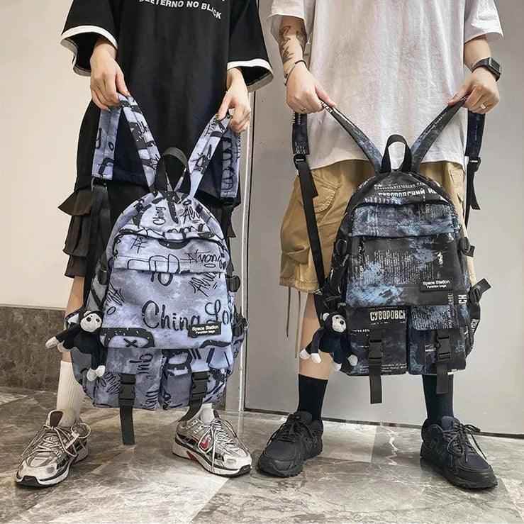Cool Graffiti Backpack with Large Capacity for Students QC346 - Touchy Style