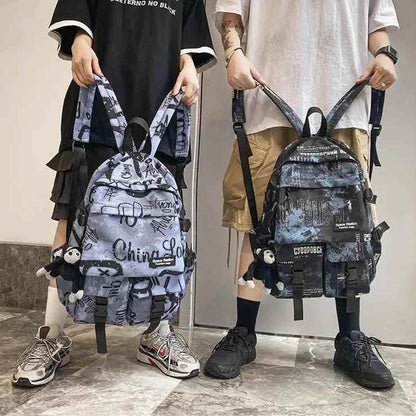 Cool Graffiti Backpack with Large Capacity for Students QC346 - Touchy Style