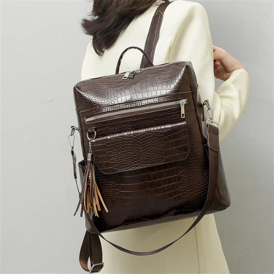 Cool Pu Leather Backpack for College Students - QC443 - Touchy Style .