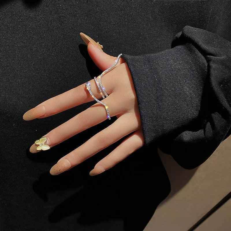 Cool Snake Shape Finger Rings Charm Jewelry RCJRTY57 Adjustable Crystal Rings - Touchy Style