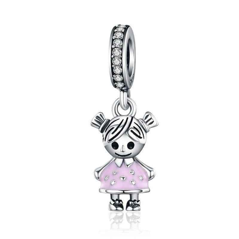 Couple Little Girl &amp; Boy Pendant Charm Jewelry Without Chain - SCC544 - Touchy Style