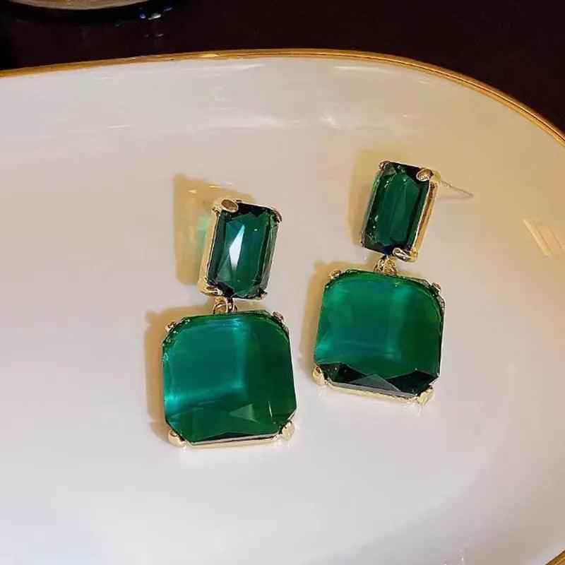 Crystal Geometric Square Fresh Drop Earrings Charm Jewelry EM328 - Touchy Style