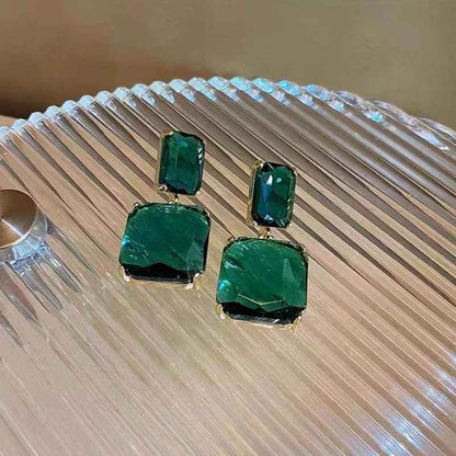 Crystal Geometric Square Fresh Drop Earrings Charm Jewelry EM328 - Touchy Style