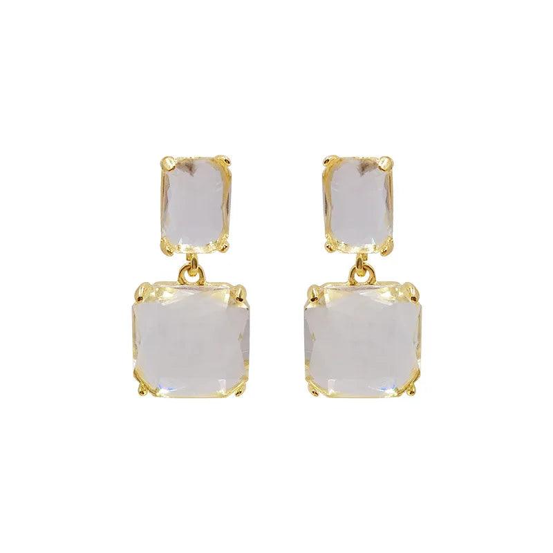 Crystal Geometric Square Fresh Drop Earrings Charm Jewelry EM328 - Touchy Style .