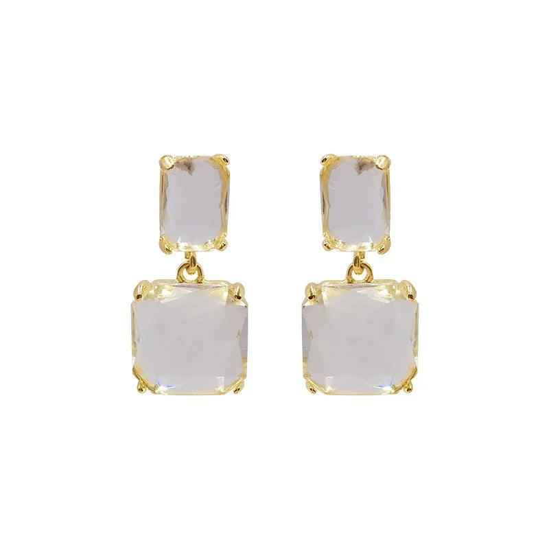 Crystal Geometric Square Fresh Drop Earrings Charm Jewelry EM328 - Touchy Style