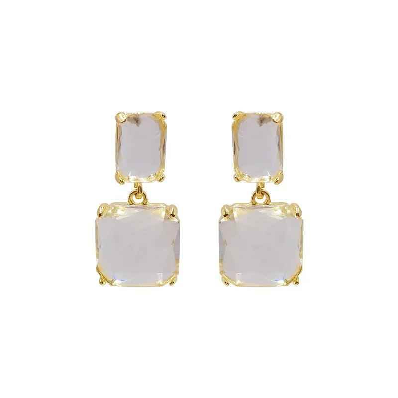 Crystal Geometric Square Fresh Drop Earrings Charm Jewelry EM328 - Touchy Style .