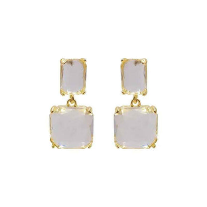 Crystal Geometric Square Fresh Drop Earrings Charm Jewelry EM328 - Touchy Style .