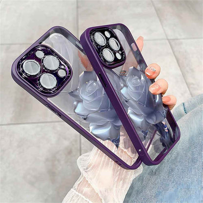 Crystal Rose Transparent Cute Phone Case for iPhone 11, 12, 13, 14 Pro Max, Plus, and Pro - Protective Cover - Touchy Style