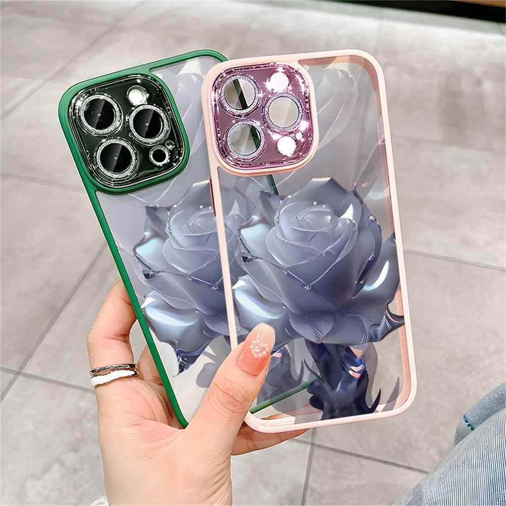 Crystal Rose Transparent Cute Phone Case for iPhone 11, 12, 13, 14 Pro Max, Plus, and Pro - Protective Cover - Touchy Style