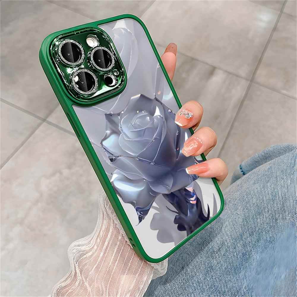 Crystal Rose Transparent Cute Phone Case for iPhone 11, 12, 13, 14 Pro Max, Plus, and Pro - Protective Cover - Touchy Style .