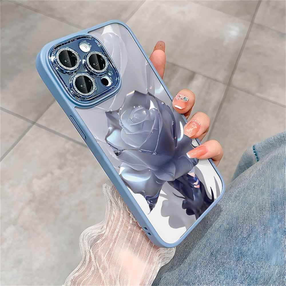 Crystal Rose Transparent Cute Phone Case for iPhone 11, 12, 13, 14 Pro Max, Plus, and Pro - Protective Cover - Touchy Style