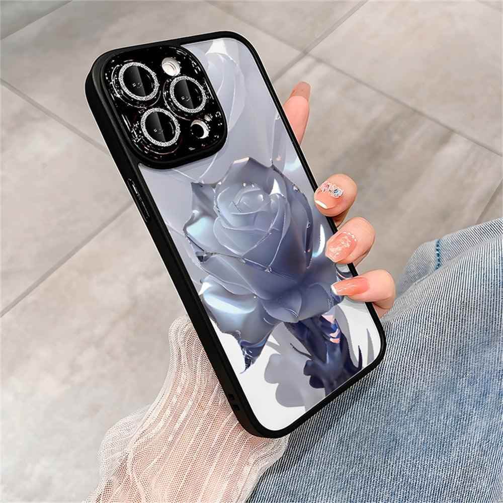 Crystal Rose Transparent Cute Phone Case for iPhone 11, 12, 13, 14 Pro Max, Plus, and Pro - Protective Cover - Touchy Style