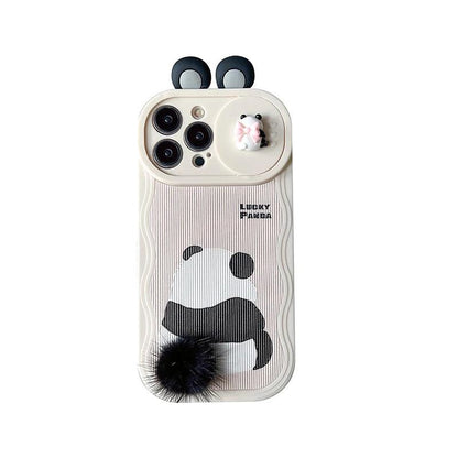 Cute 3D Ear Panda Phone Case for iPhone 15 Pro Max, 14, 13, 11, and 12 - Cover - Touchy Style .