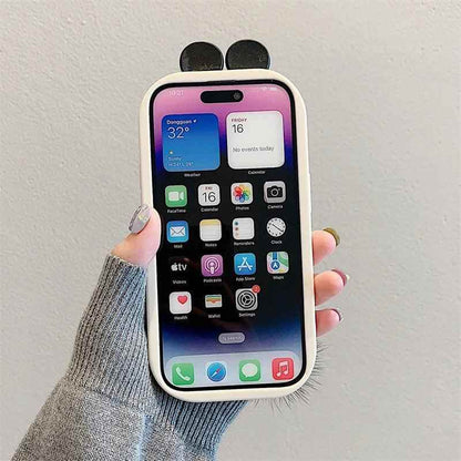 Cute 3D Ear Panda Phone Case for iPhone 15 Pro Max, 14, 13, 11, and 12 - Cover - Touchy Style