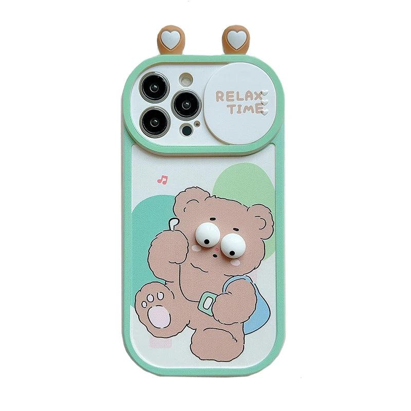 Cute 3D Frog Bear Phone Case for iPhone 15 Pro Max, 14-13-11-12 - Touchy Style .