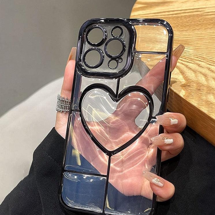 Cute 3D Heart Clear Phone Case for iPhone 14 Pro Max, 14 Plus, 13, 12, 11 Pro Max - Transparent Cover - Touchy Style .