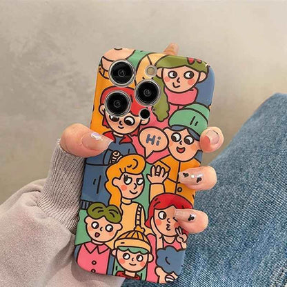 Cute Anime Graffiti Soft Phone Case - Funny Design for iPhone 14, 13 Pro Max, 12, 11, XS, XR, X - Touchy Style