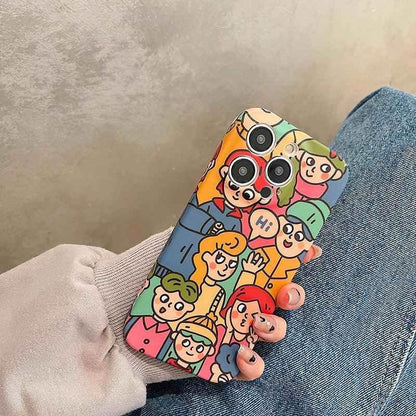 Cute Anime Graffiti Soft Phone Case - Funny Design for iPhone 14, 13 Pro Max, 12, 11, XS, XR, X - Touchy Style