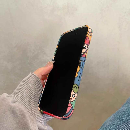 Cute Anime Graffiti Soft Phone Case - Funny Design for iPhone 14, 13 Pro Max, 12, 11, XS, XR, X - Touchy Style