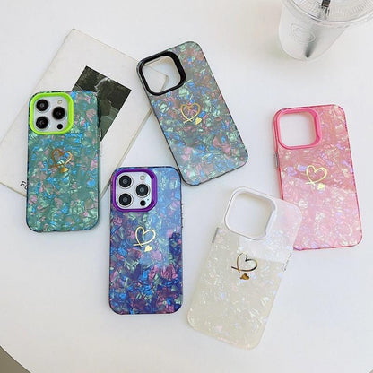 Cute Bling Heart Phone Case Cover for iPhone 11, 12, 13, 14 Pro Max, X, XR, XS Max - Touchy Style .