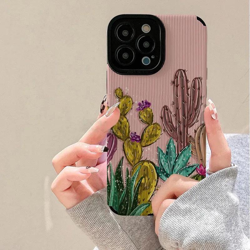 Cute Cactus Pattern Phone Case for iPhone 14, 13, 12, 11 Pro Max, X, XR, XS Max, 7, 8, 8 Plus, and 14 Plus - Touchy Style .