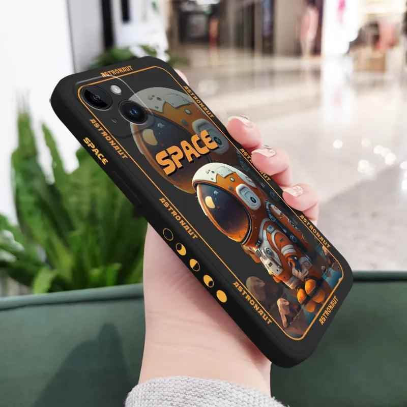 Cute Cartoon Astronaut Phone Case for iPhone 12, 11, 13, 14 Pro Max, X, XS, XR Plus - Touchy Style .