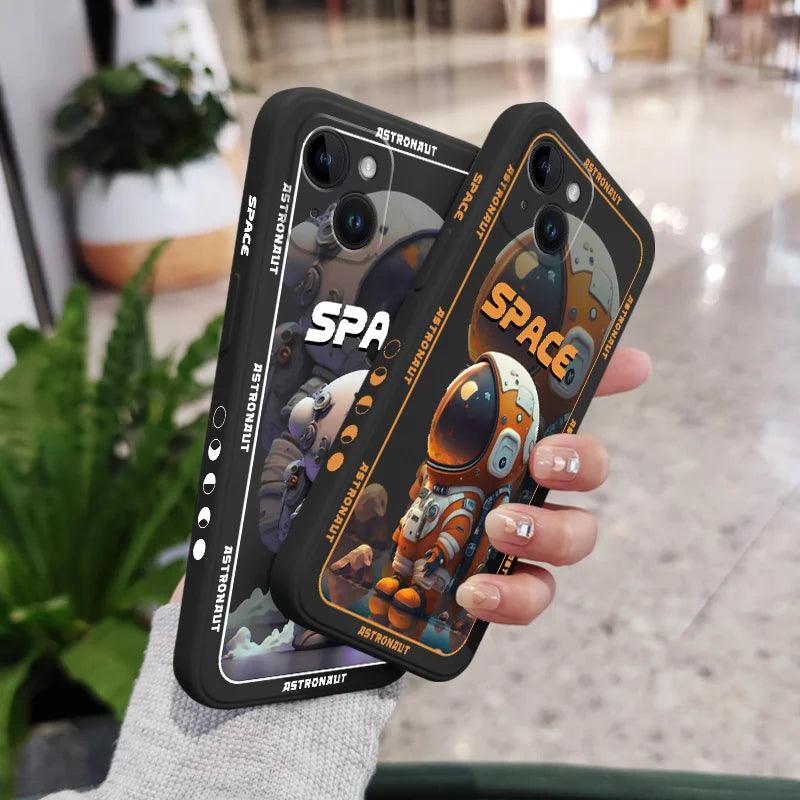 Cute Cartoon Astronaut Phone Case for iPhone 12, 11, 13, 14 Pro Max, X, XS, XR Plus - Touchy Style .