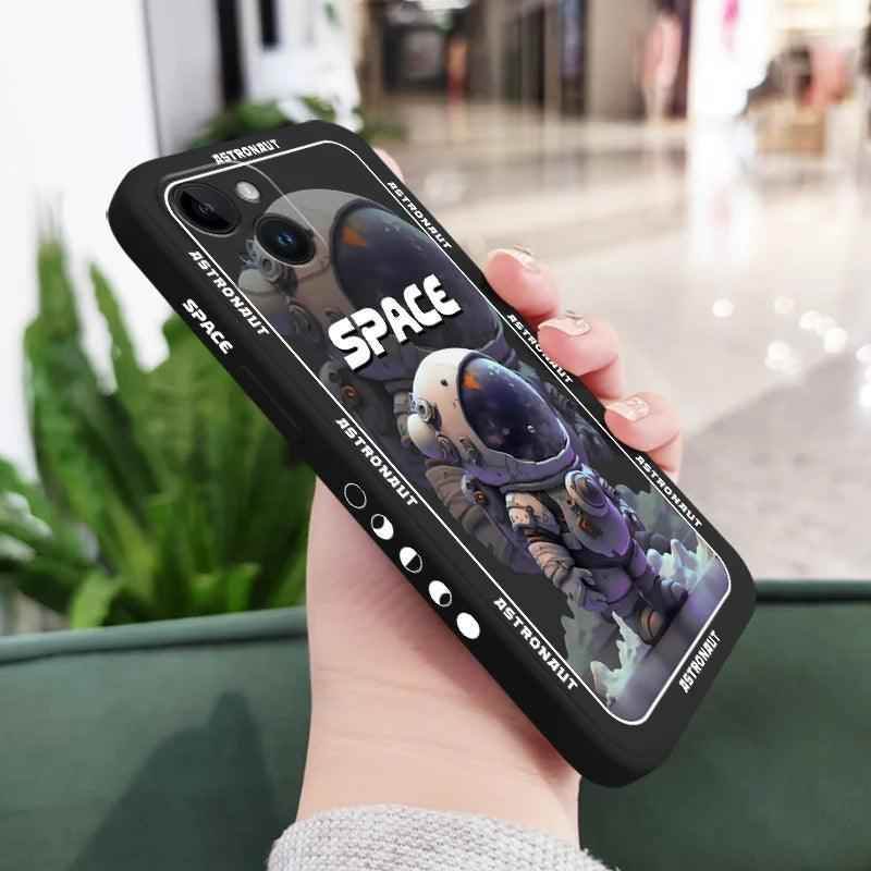 Cute Cartoon Astronaut Phone Case for iPhone 12, 11, 13, 14 Pro Max, X, XS, XR Plus - Touchy Style .