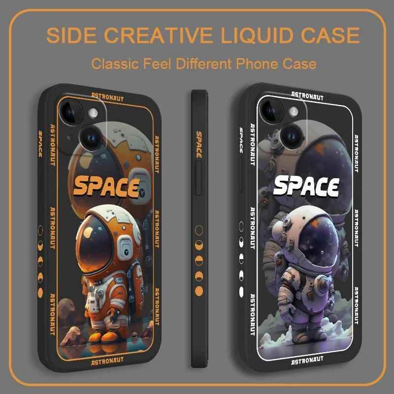 Cute Cartoon Astronaut Phone Case for iPhone 12, 11, 13, 14 Pro Max, X, XS, XR Plus - Touchy Style .