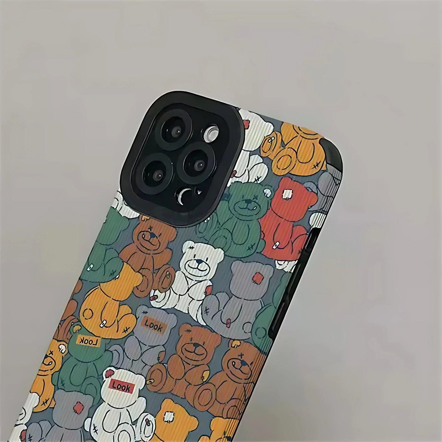Cute Cartoon Colored Bears Phone Case for iPhone 6, SE, 7, 8, X, XR, XS, 11, 12, 13, 14, Pro Max, and Mini - Protective Cover - Touchy Style .