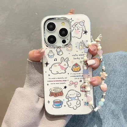 Cute Cartoon Lucky Rabbit Phone Case for iPhone 15 Pro Max, 14, 13, 11, 12, and 15 Plus - Touchy Style .