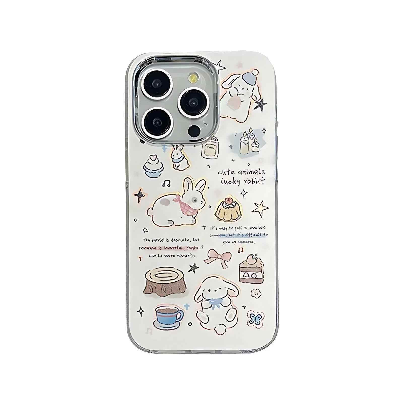 Cute Cartoon Lucky Rabbit Phone Case for iPhone 15 Pro Max, 14, 13, 11, 12, and 15 Plus - Touchy Style .