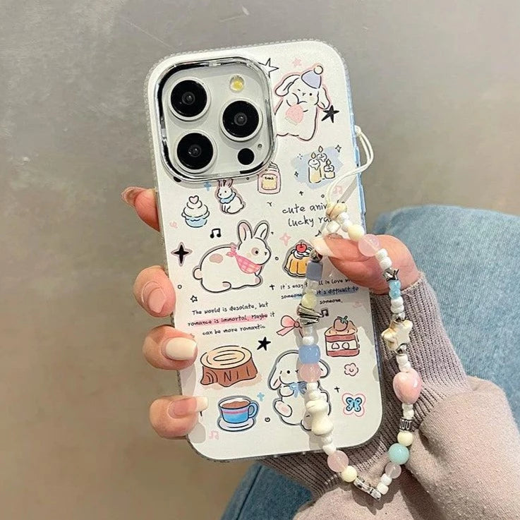 Cute Cartoon Lucky Rabbit Phone Case for iPhone 15 Pro Max, 14, 13, 11, 12, and 15 Plus - Touchy Style .