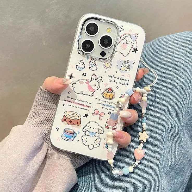Cute Cartoon Lucky Rabbit Phone Case for iPhone 15 Pro Max, 14, 13, 11, 12, and 15 Plus - Touchy Style