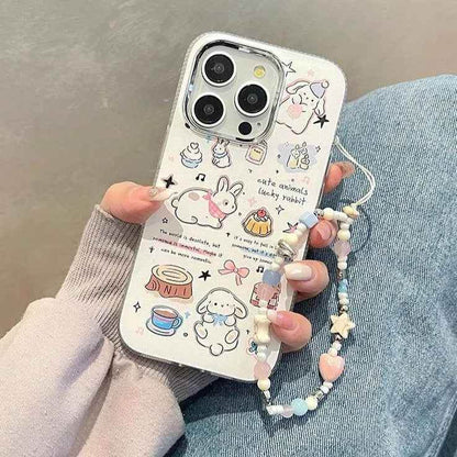 Cute Cartoon Lucky Rabbit Phone Case for iPhone 15 Pro Max, 14, 13, 11, 12, and 15 Plus - Touchy Style .