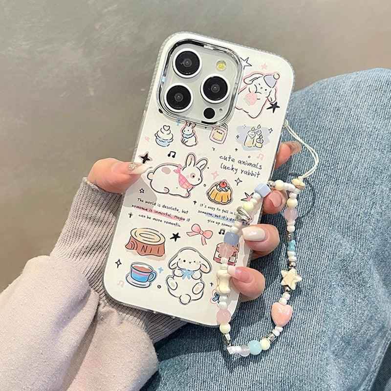 Cute Cartoon Lucky Rabbit Phone Case for iPhone 15 Pro Max, 14, 13, 11, 12, and 15 Plus - Touchy Style .