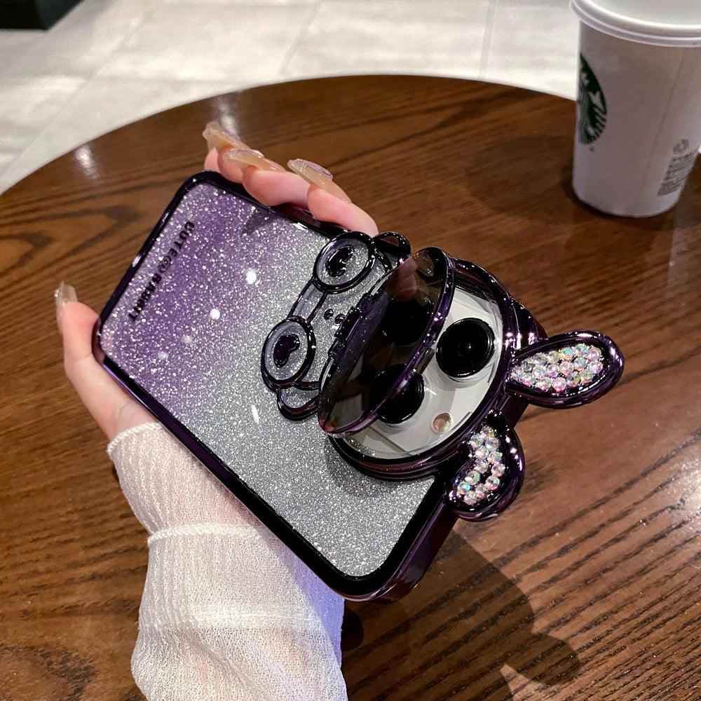 Cute Cartoon Rabbit Glitter Phone Cases for iPhone 14, 13, and 12 Pro Max: Stylish Covers - Touchy Style .