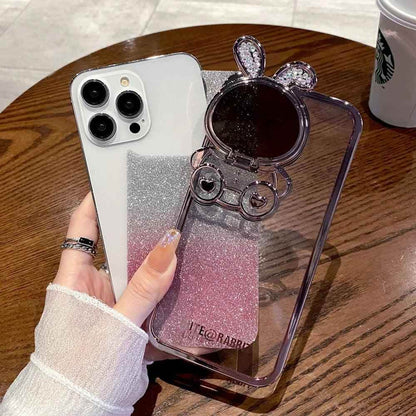 Cute Cartoon Rabbit Glitter Phone Cases for iPhone 14, 13, and 12 Pro Max: Stylish Covers - Touchy Style