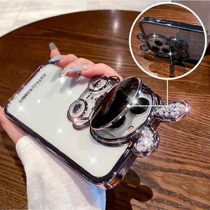 Cute Cartoon Rabbit Glitter Phone Cases for iPhone 14, 13, and 12 Pro Max: Stylish Covers - Touchy Style