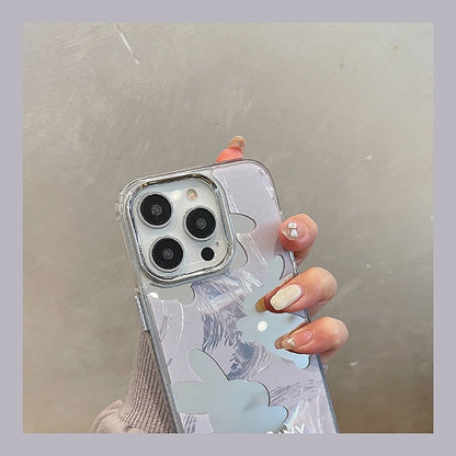Cute Cartoon Rabbit Makeup Mirror Phone Cases for iPhone 11, 12, 13, 14 Pro Max - Touchy Style .