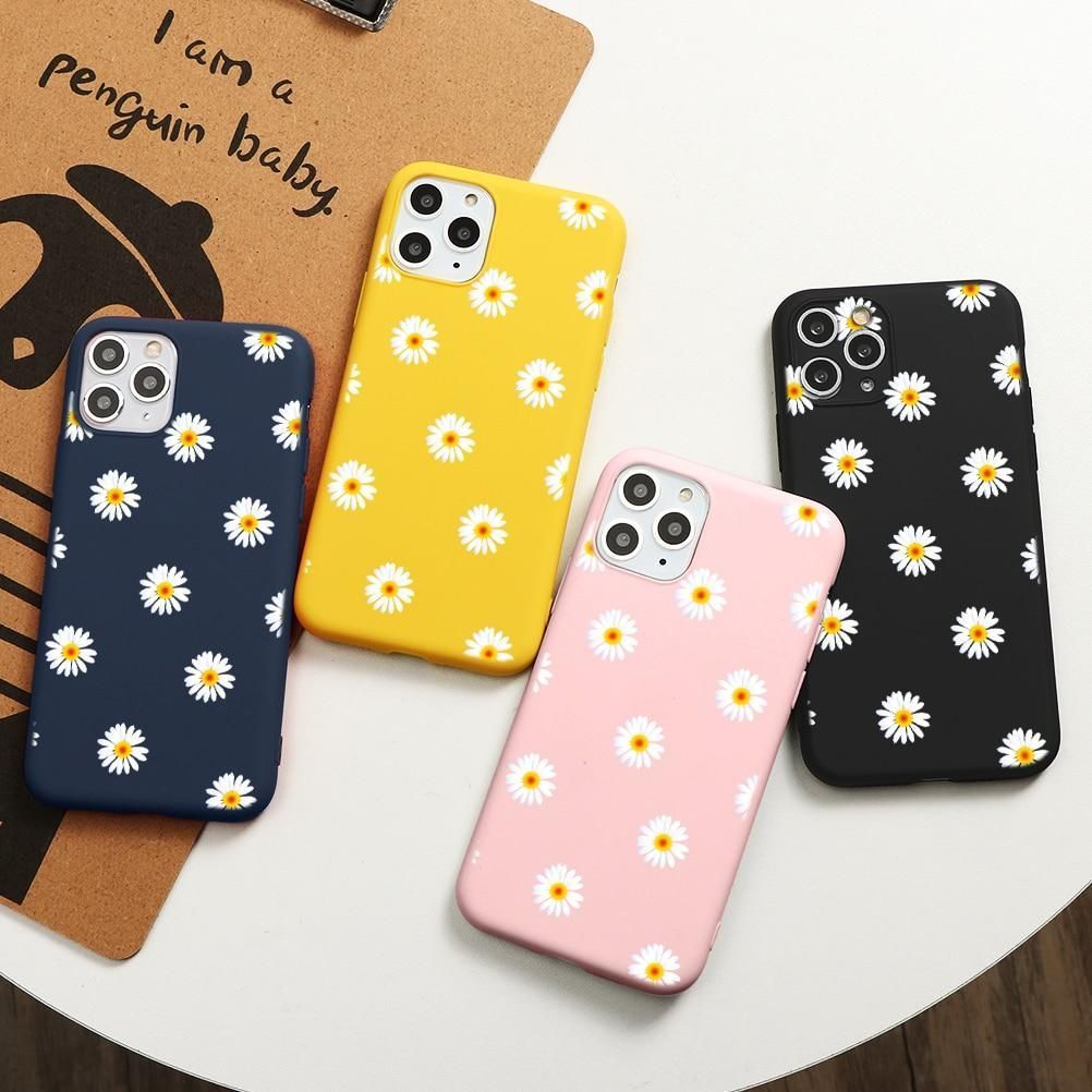 Cartoon Flowers Daisy iPhone Cute Phone Cases For iPhone 13 12 11 Pro X XS XR Max Mini SE 2020 7 8 6 6S Plus 5 5S SE - Touchy Style .