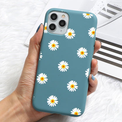 Cartoon Flowers Daisy iPhone Cute Phone Cases For iPhone 13 12 11 Pro X XS XR Max Mini SE 2020 7 8 6 6S Plus 5 5S SE - Touchy Style .