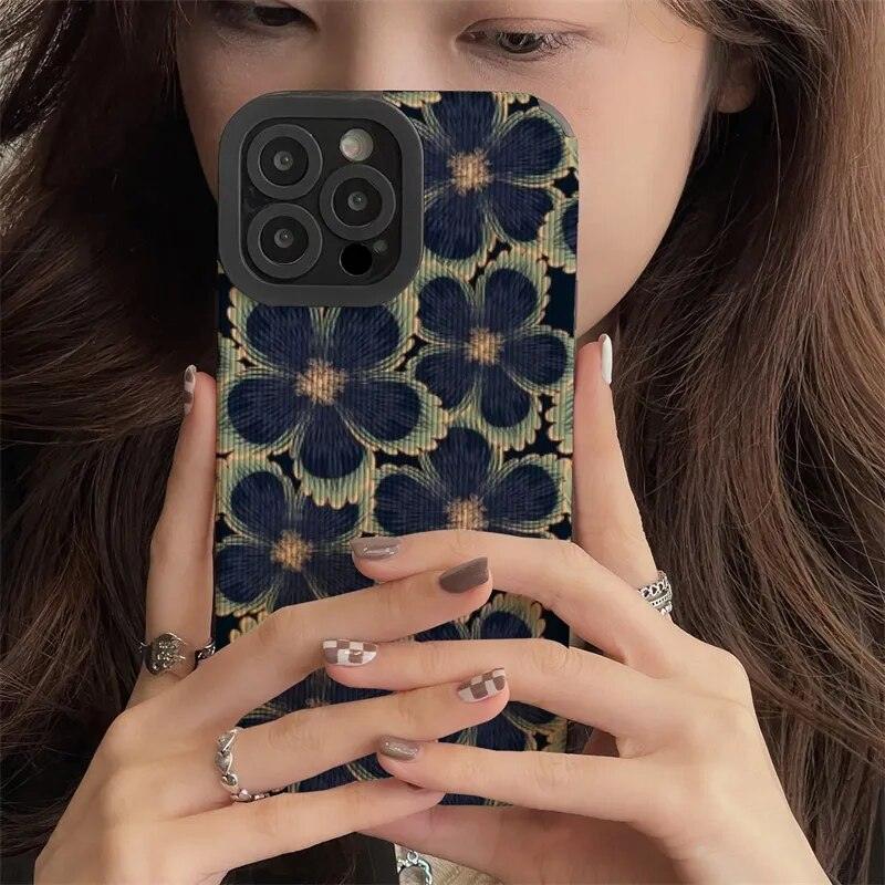 Gold Plating Geometric Case For iPhone 13 11 12 Pro Max XR SE2 7 8 Plus  Cover