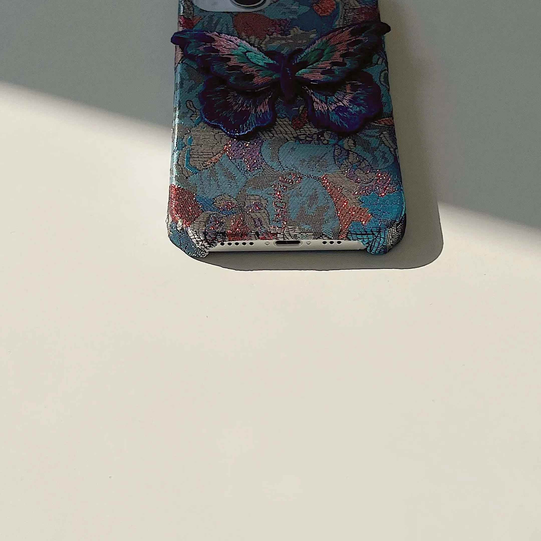 Cute Fabric Butterfly Phone Case for iPhone 15 Pro Max, 14, 13, 11, 12 - Touchy Style